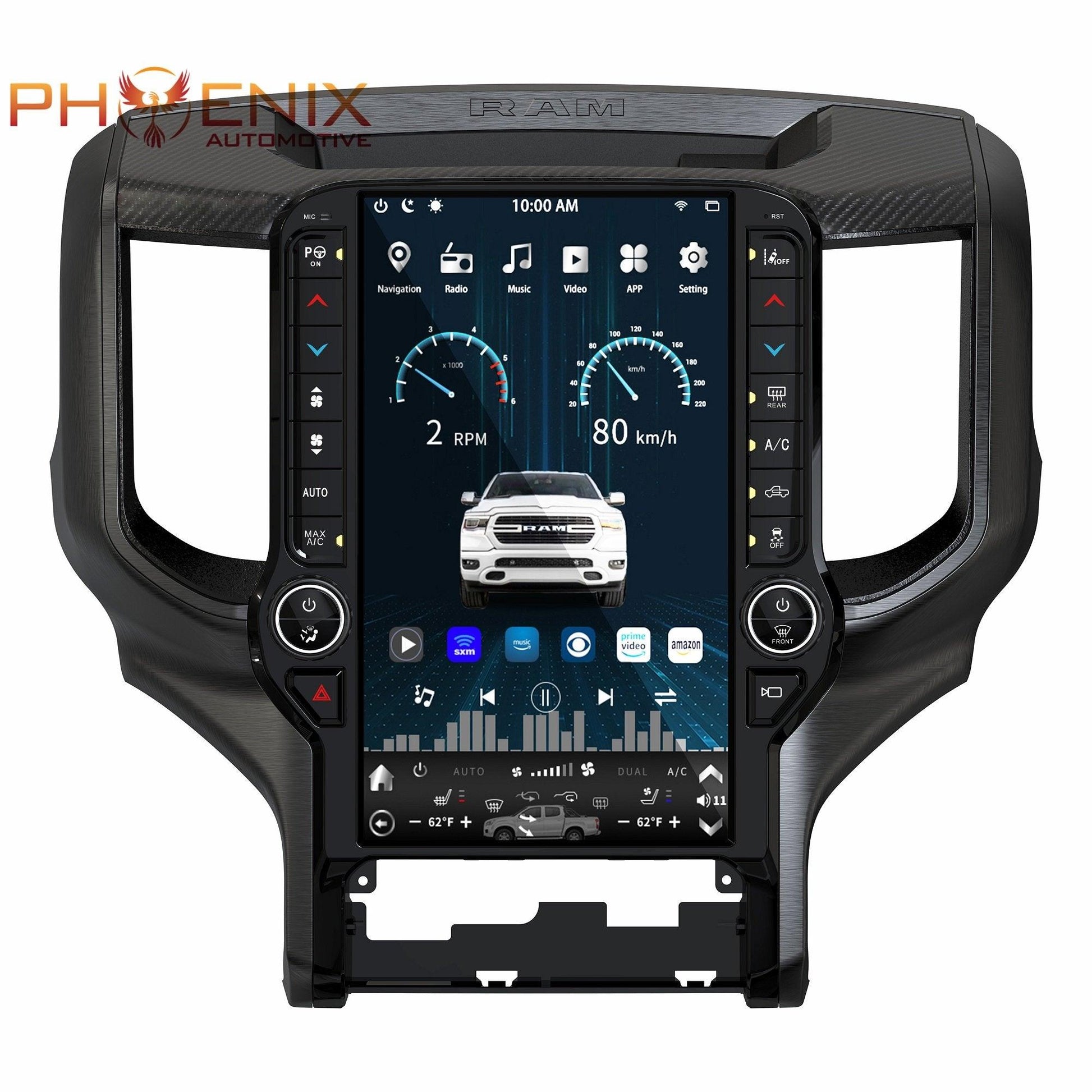 [Open box] 13.6” Android 10 Vertical Screen Navigation Radio for Dodge Ram 2019- 2022-Phoenix Automotive