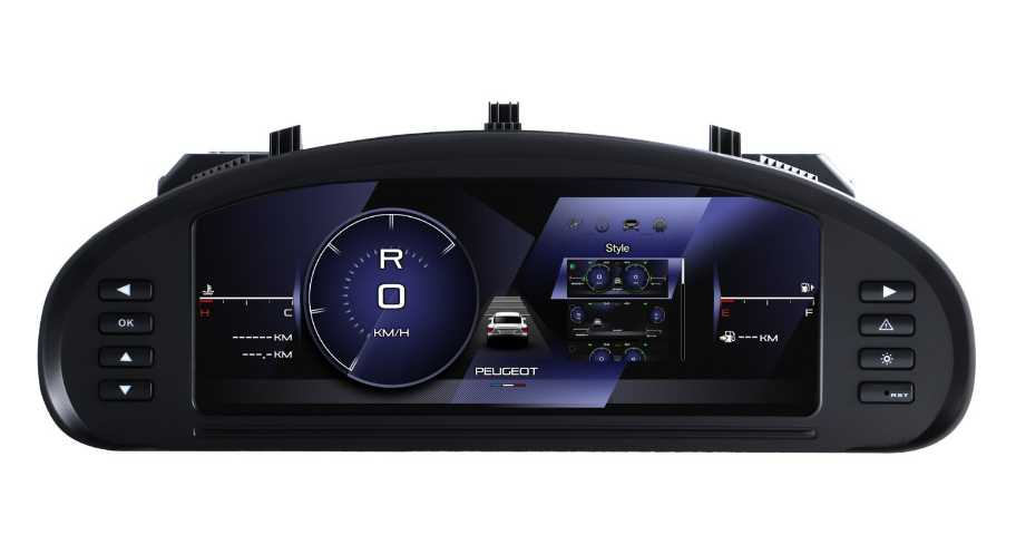 10.25 inch LCD Screen Digital Cluster Gauge for 2004-2010 Dongfeng Peugeot 407 Speedometer Replacement Dashboard Instrument Cluster Digital Display Panel-Phoenix Automotive
