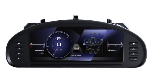 10.25 inch LCD Screen Digital Cluster Gauge for 2004-2010 Dongfeng Peugeot 407 Speedometer Replacement Dashboard Instrument Cluster Digital Display Panel-Phoenix Automotive