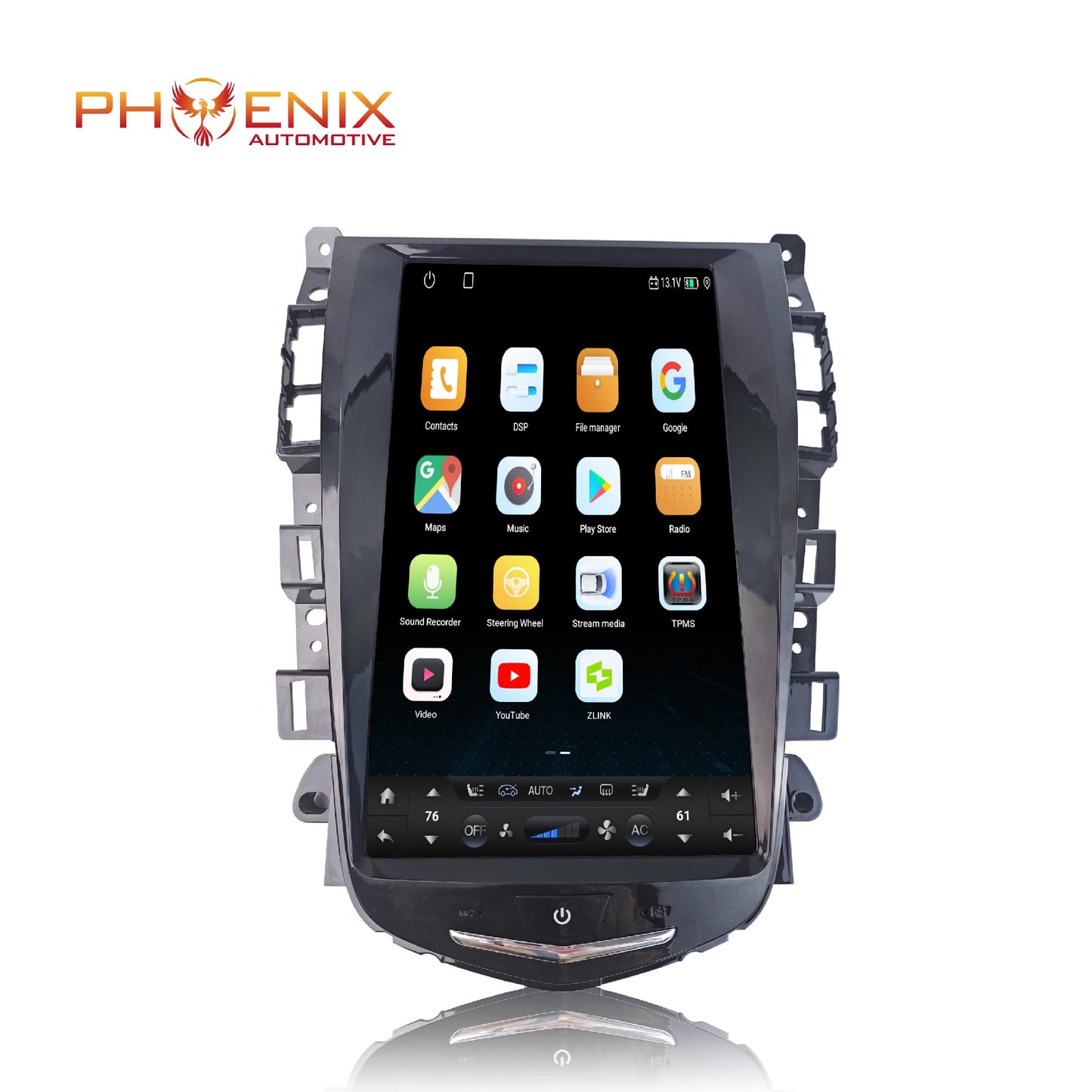13.3" Android 14 Fast boot Vertical Screen Navi Radio for Cadillac ATS CTS XTS SRX Escalade 2015 - 2020-Phoenix Automotive