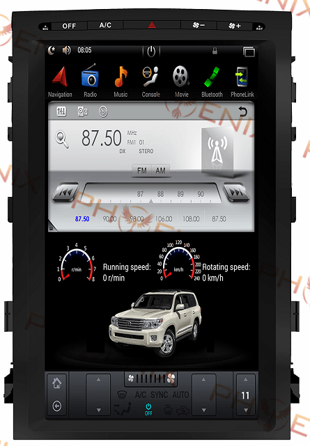 17" Vertical Screen Android 11 Navi Radio for Toyota Land Cruiser LC200 2008 - 2015-Phoenix Automotive