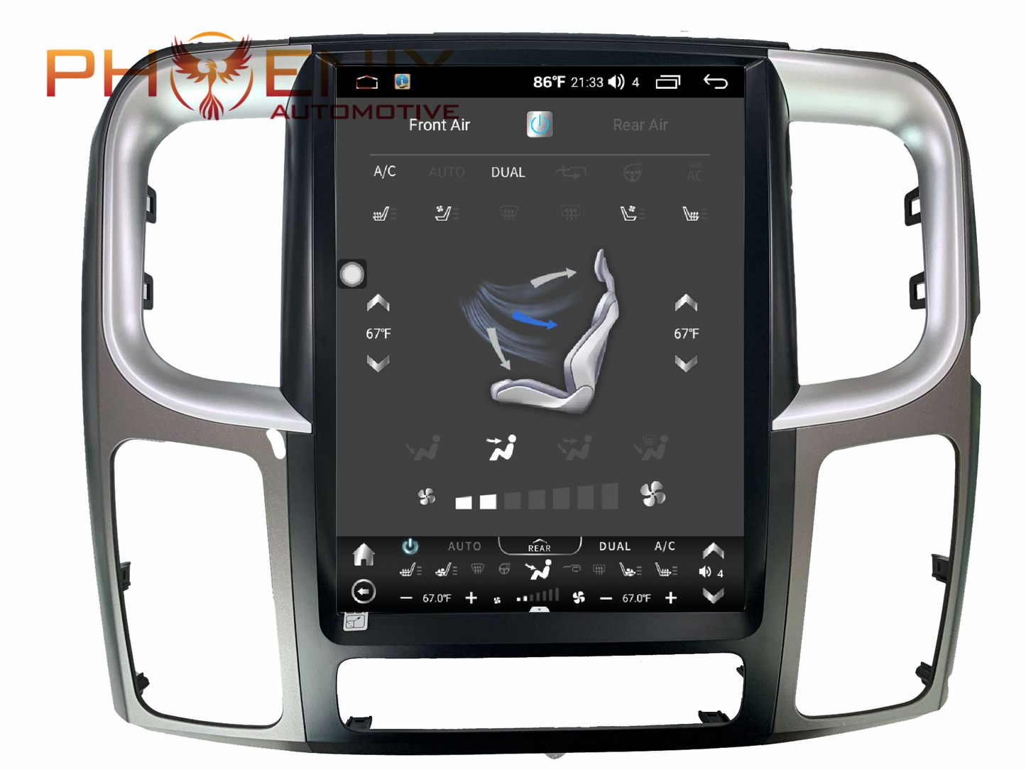 12.1“ or 13" Android 13/14 Fast boot Vertical Screen Navi Radio for Dodge Ram 2009 - 2018-Phoenix Automotive