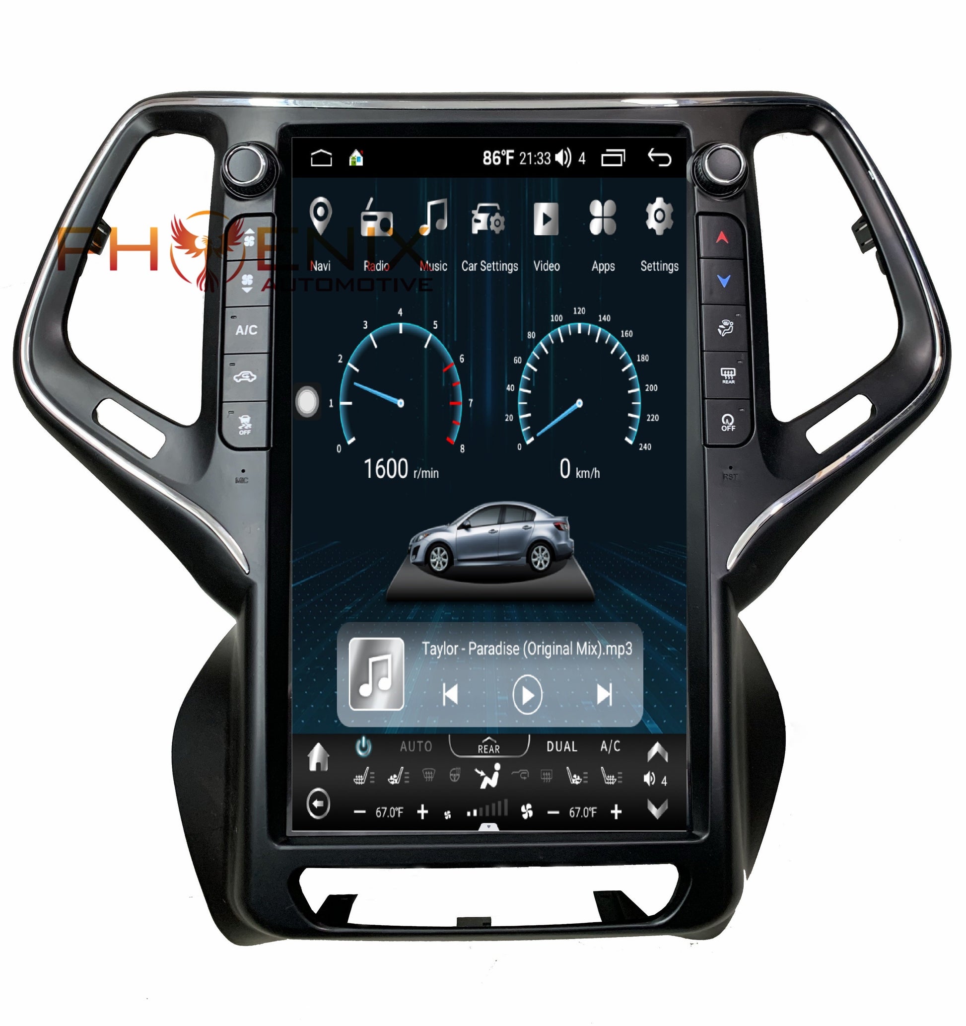 [Open box] 13.6" Vertical Screen Android 10/12 Fast boot Navigation Radio for Jeep Cherokee 2014 - 2021-Phoenix Automotive