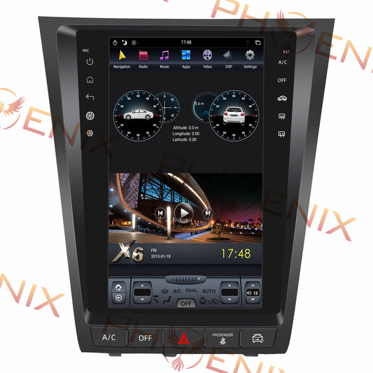 [open box] [ PX6 SIX-CORE ] 11.8" Vertical Screen Android 9 Fast boot Navigation Radio for Lexus GS 300 350 430 450h 460 2005 - 2011-Phoenix Automotive