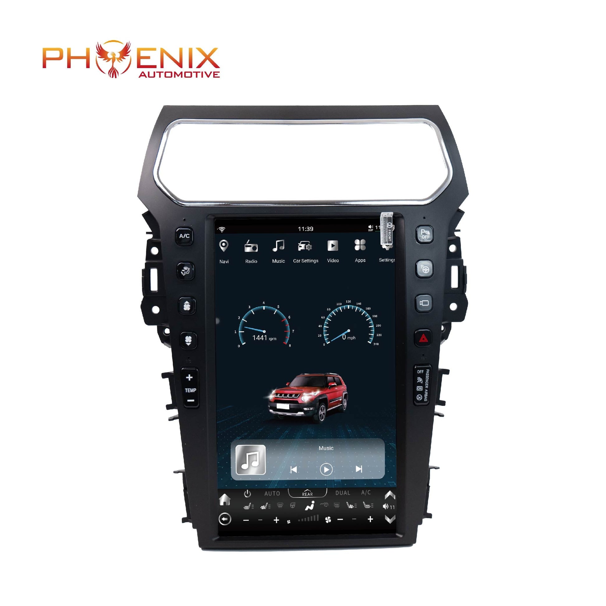 13.6" VERTICAL SCREEN ANDROID 13/14 Fast boot NAVIGATION RADIO FOR FORD EXPLORER 2011-2019-Phoenix Automotive
