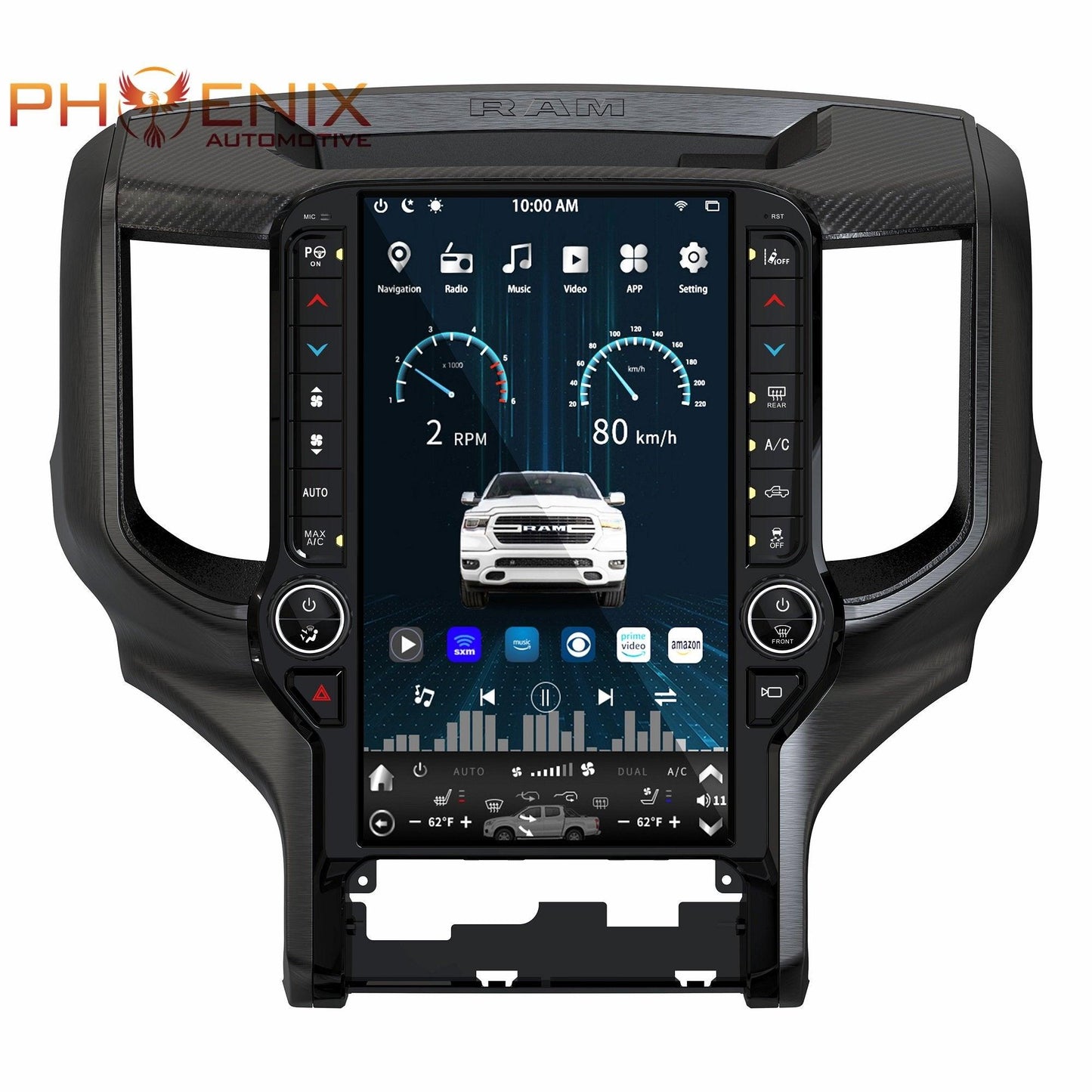 [Open box] 13.6” Android 12 Vertical Screen Navigation Radio for Dodge Ram 2019- 2024-Phoenix Automotive
