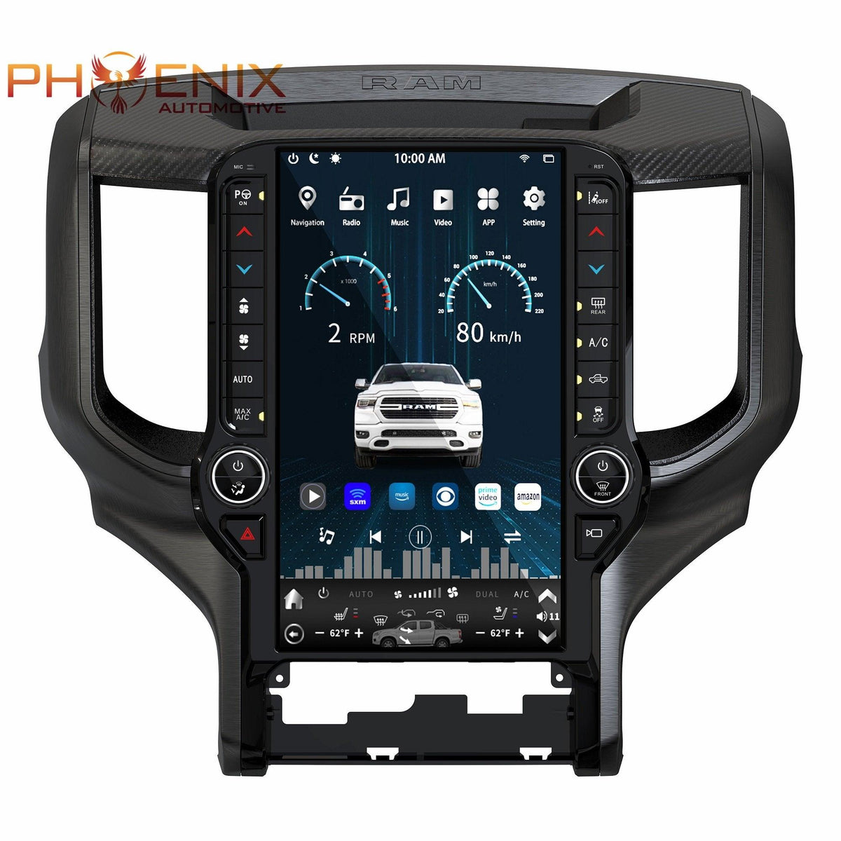 [Open box] 13.6” Android 12 Vertical Screen Navigation Radio for Dodge Ram 2019- 2024-Phoenix Automotive