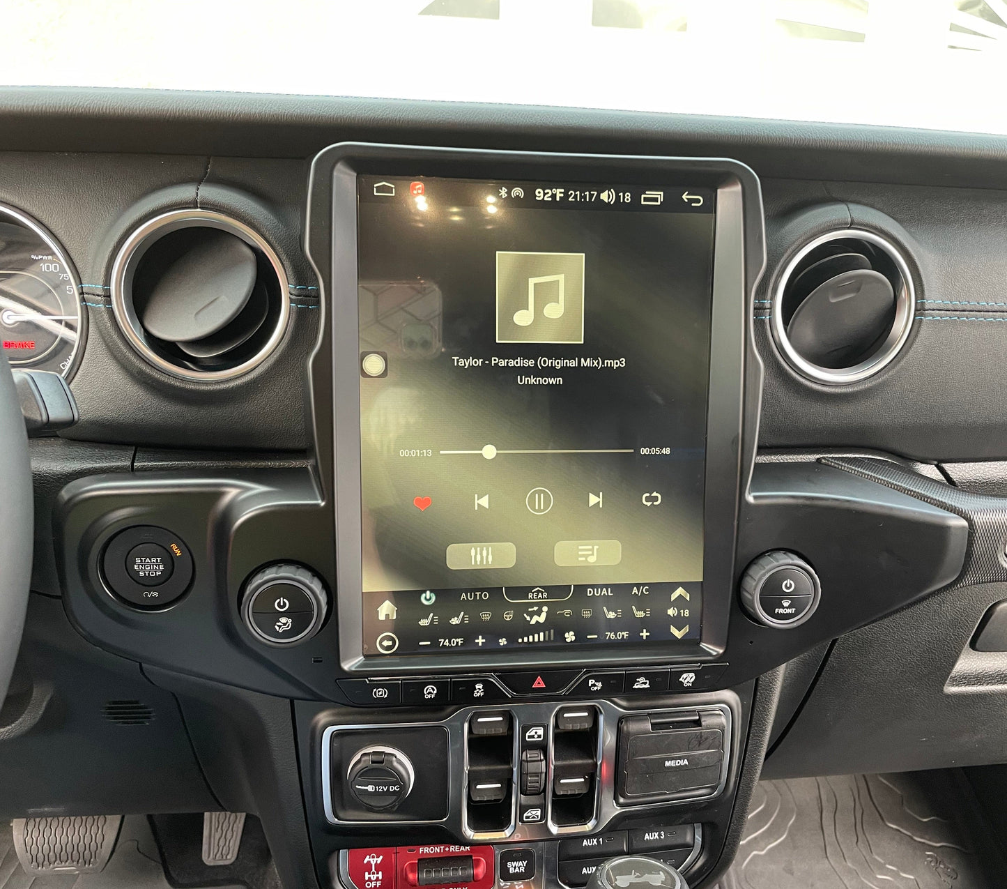 12.1” Android 13 Vertical Screen Navigation Radio for Jeep Wrangler JL 2018 - 2023-Phoenix Automotive