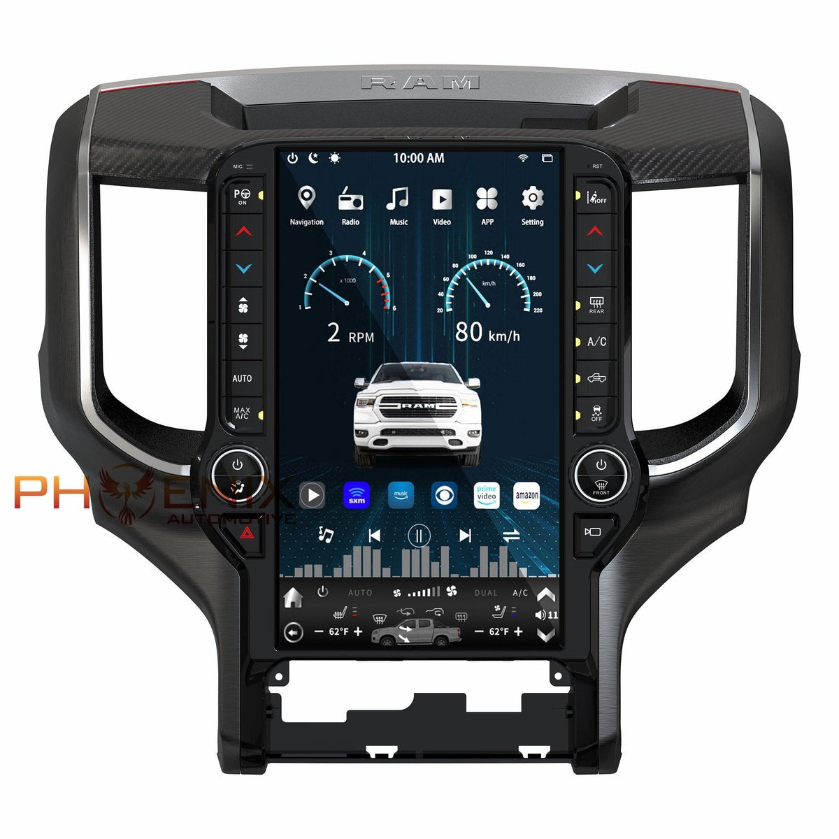 [Open box] 13.6” Android 12 Vertical Screen Navigation Radio for Dodge Ram 2019- 2024-Phoenix Automotive