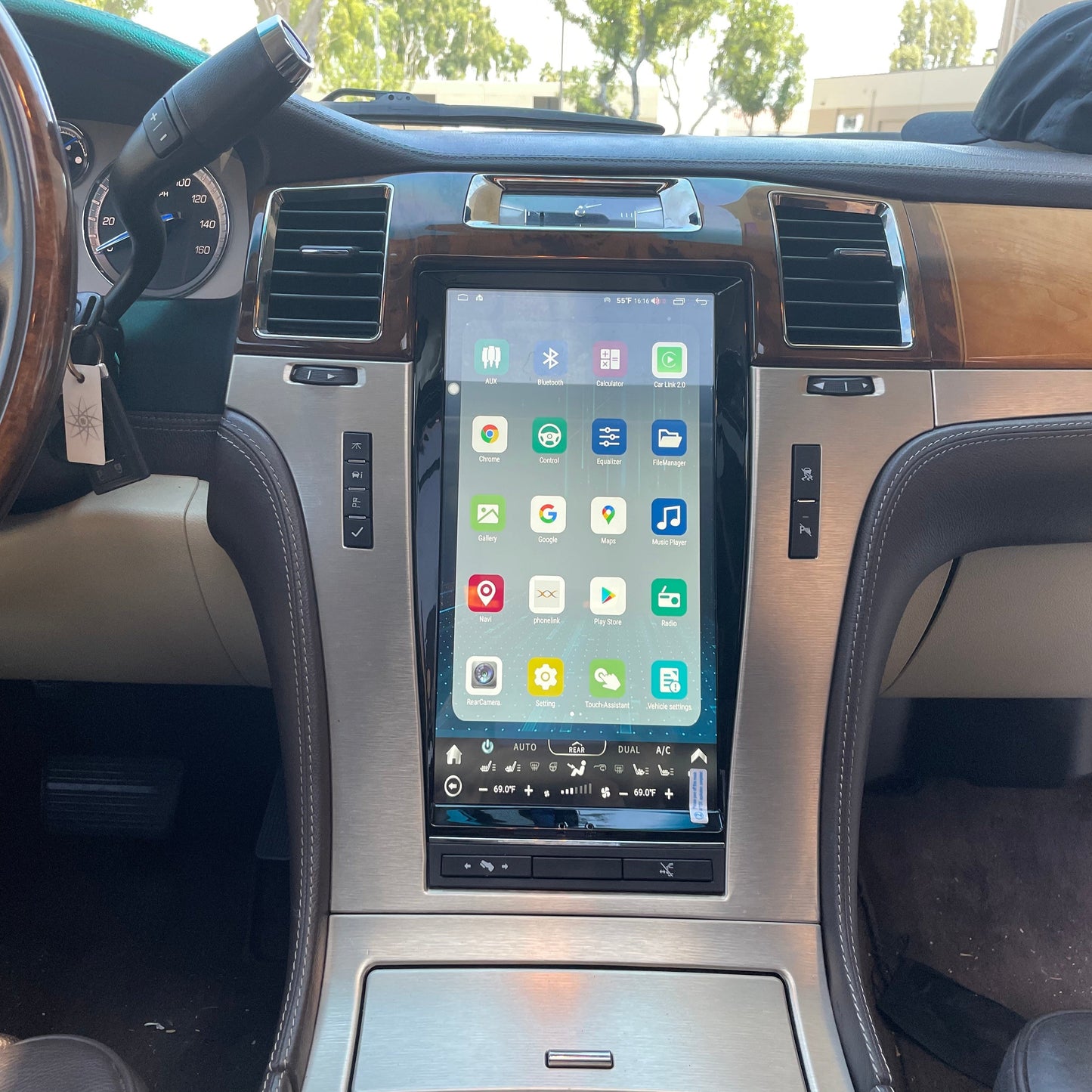 [ NEW ] 13.6" Android 13/14 VERTICAL SCREEN Navigation Radio for Cadillac Escalade 2007 - 2014-Phoenix Automotive