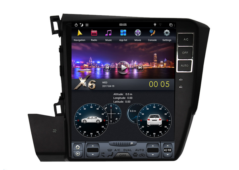 [ G6 octa-core ] 10.4" Vertical Screen Android 13 Fast boot Navigation Radio for Honda Civic 2012-Phoenix Automotive