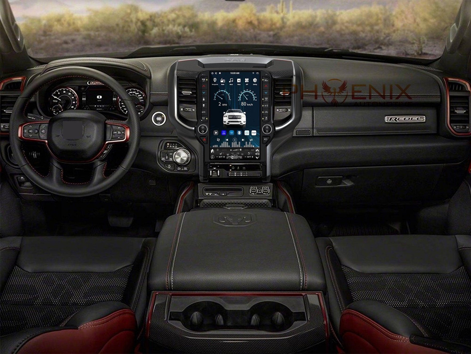 [Open box] 13.6” Android 10 Vertical Screen Navigation Radio for Dodge Ram 2019- 2022-Phoenix Automotive