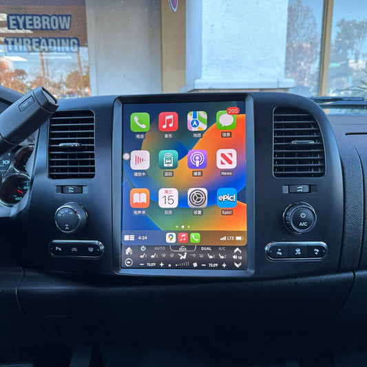 12.1” Android 10/13/14 fast boot Vertical Screen Navigation Radio for Chevrolet Silverado GMC Sierra 2007 - 2013-Phoenix Automotive