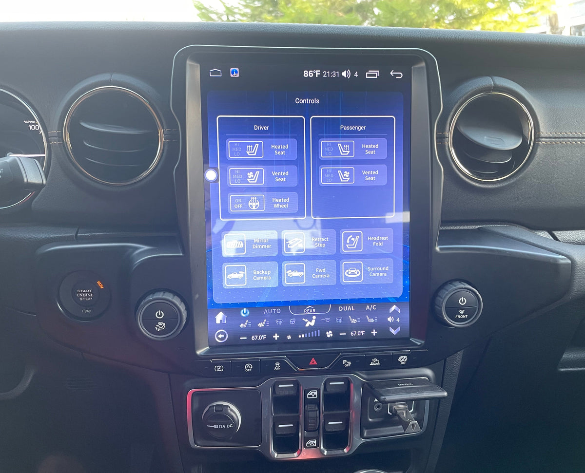 [open box] 12.1” Android 10/12/13 Vertical Screen Navigation Radio for Jeep Wrangler JL 2018 - 2023-Phoenix Automotive