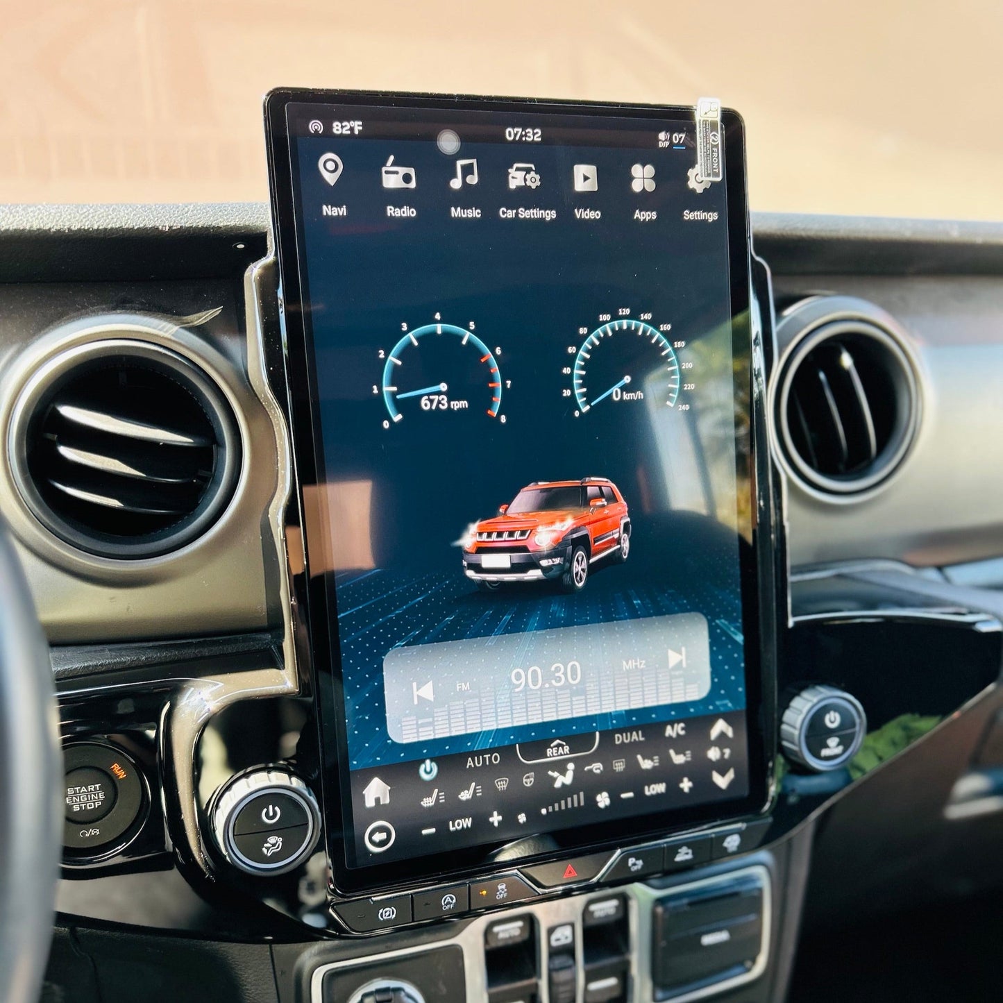 [open box]14.5” Android 13/14 Vertical Screen Navigation Radio for Jeep Wrangler/Rubicon/Gladiator 2018 - 2023 (Support both Left/Right peptide)