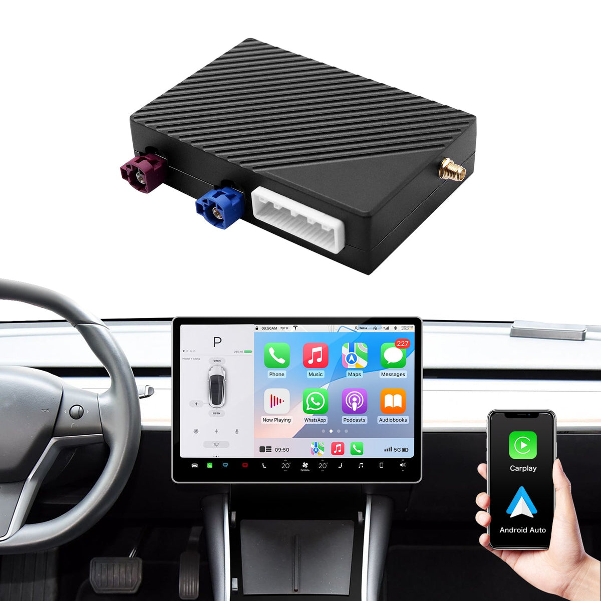 Wireless Carplay Android Auto adapter for Tesla Model 3 Model Y ...
