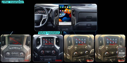 [Open Box] 17" Vertical Screen Android 13 Fast boot Navigation Radio for GMC sierra 2019-2021 Chevrolet Silverado 2019-2021-Phoenix Automotive