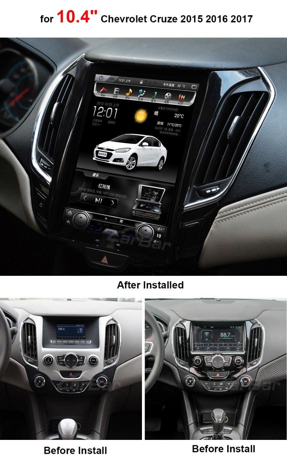 Open Box 10.4" Vertical Screen Android Navigation Radio for Chevrolet Cruze 2016 2017-Phoenix Automotive