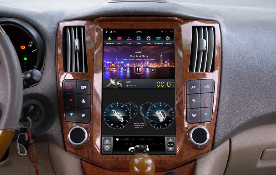 [ G6 octa-core ] 11.8" Vertical Screen Android 13 Fast boot Navigation Radio for Lexus RX RX300 RX330 RX350 RX400h 2003 - 2008-Phoenix Automotive