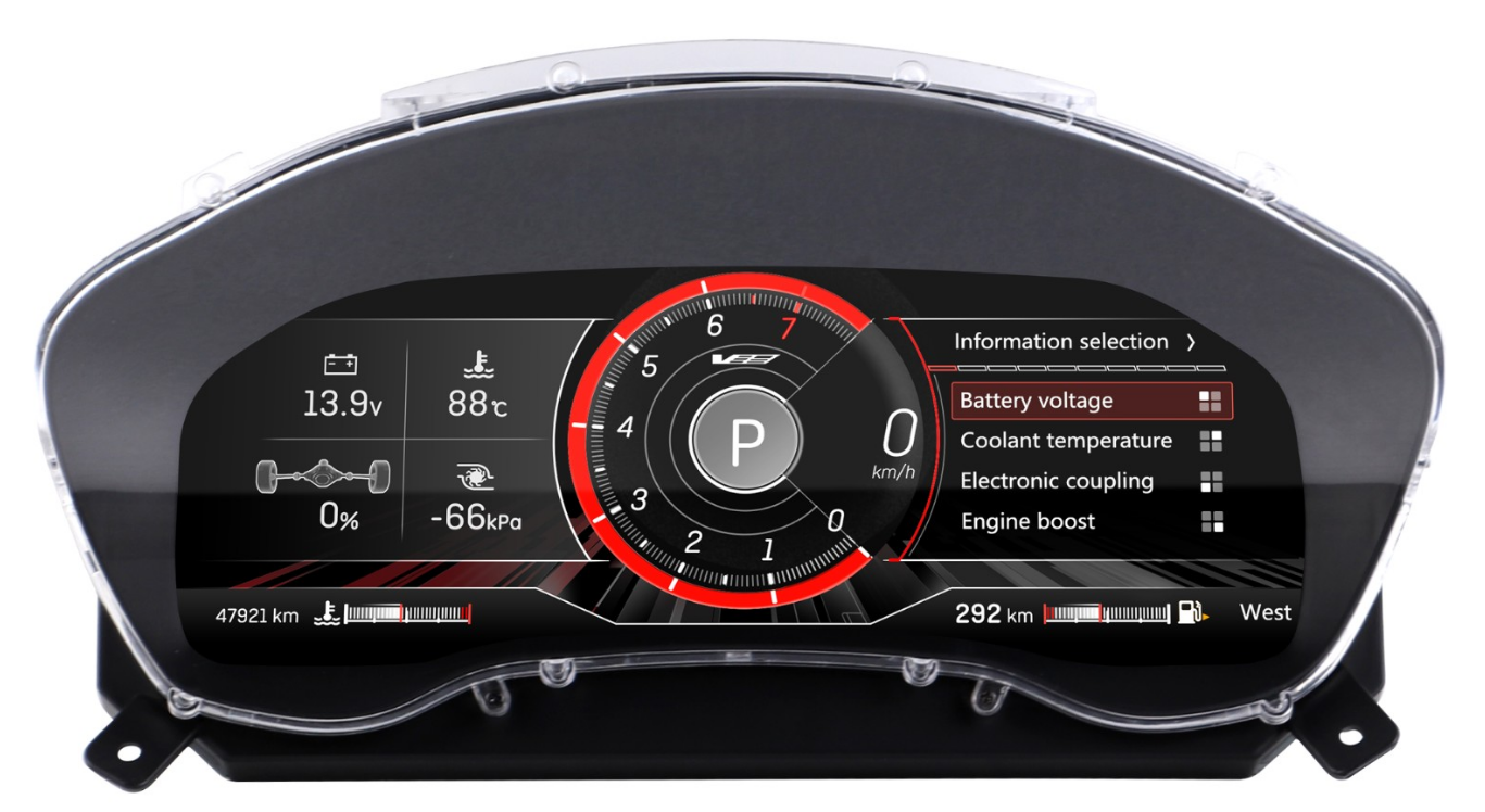 12.3 inch LCD Screen Digital Cluster Gauge for Cadillac SRX 2013-2015 Speedometer Replacement Dashboard Instrument Cluster Digital Display Panel-Phoenix Automotive