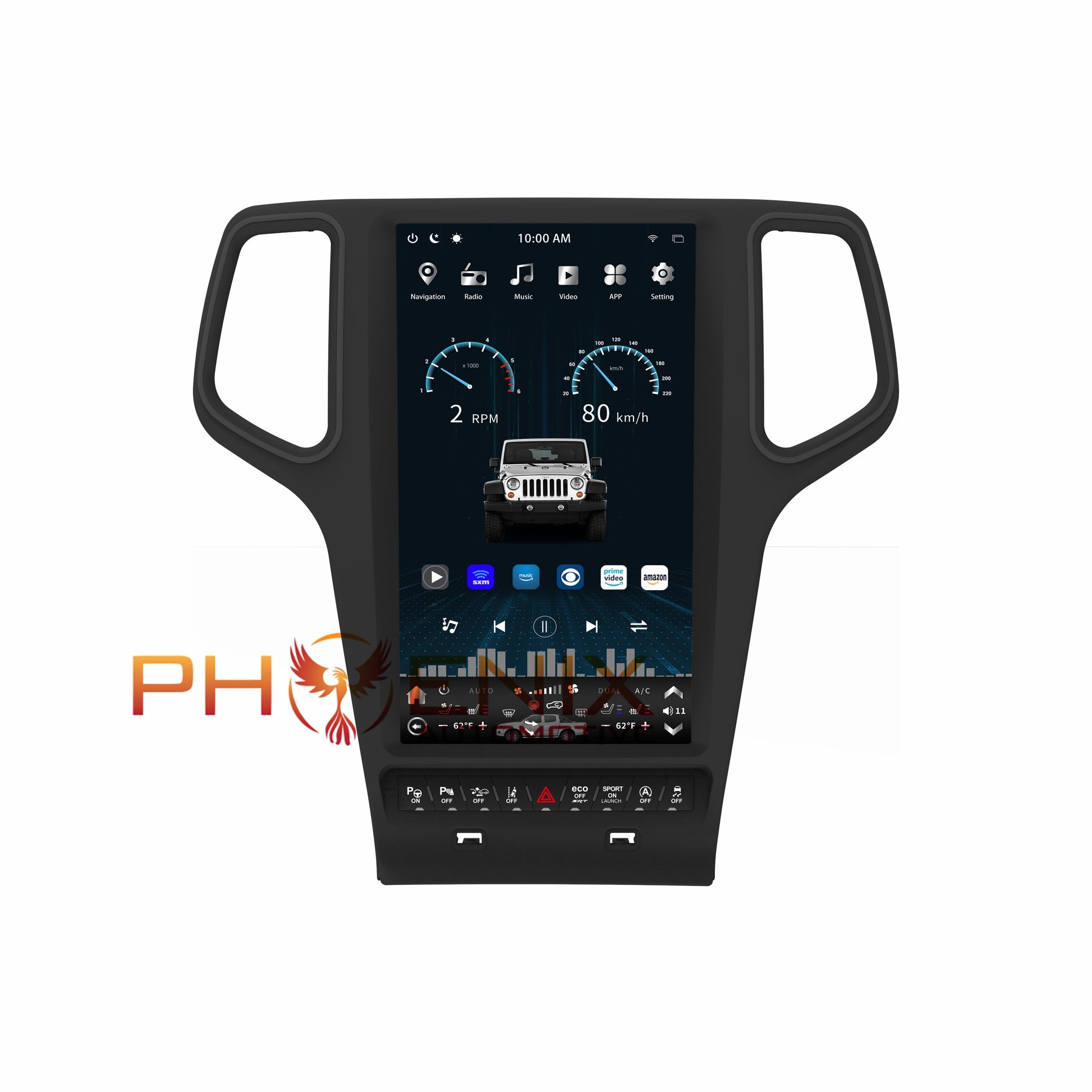 [ Open Box ] 13.6" Vertical Screen Android 10 Fast boot Navigation Radio for Jeep Grand Cherokee 2014 - 2022-Phoenix Automotive