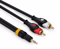 3.5mm to 2-Male RCA Adapter Cable AUX cable different length available-Phoenix Automotive